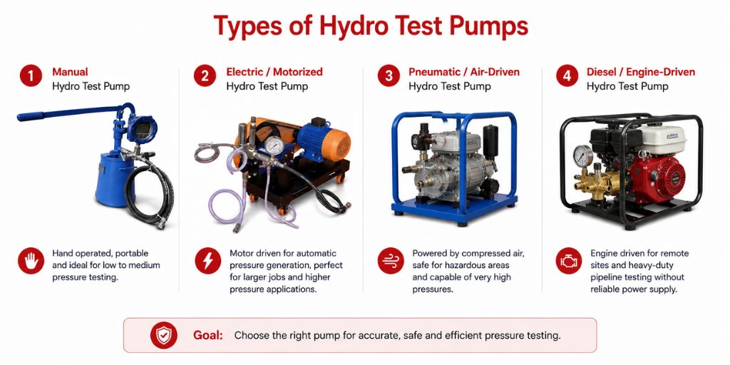 Types of Hydro Test Pumps