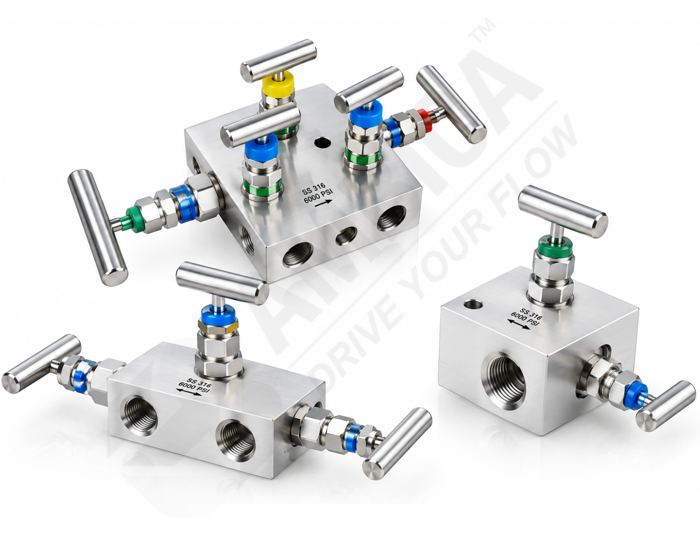 2 Way 3 Way and 5 Way Manifold Valve