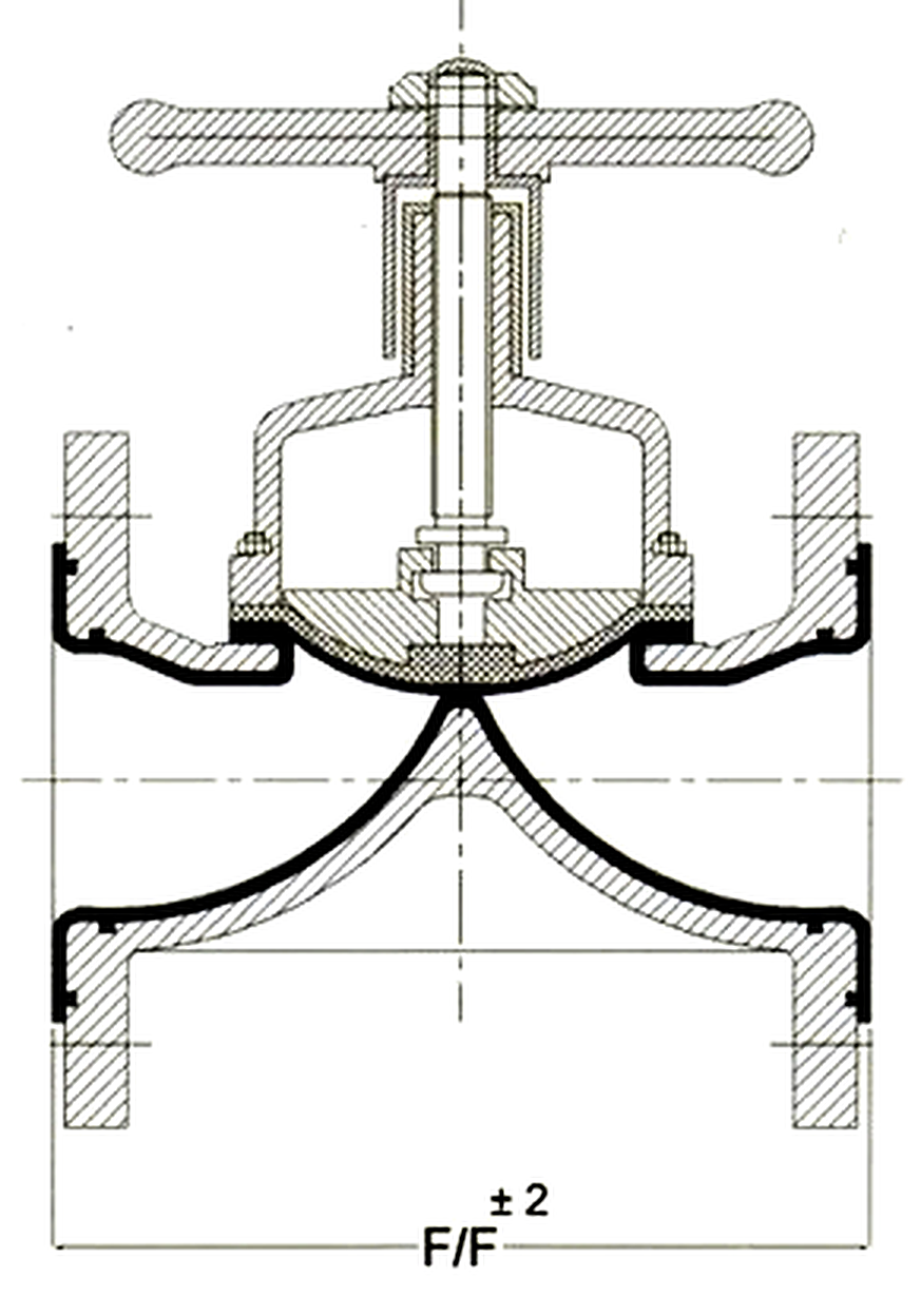 Weir Type Lined Diaphragm Valve