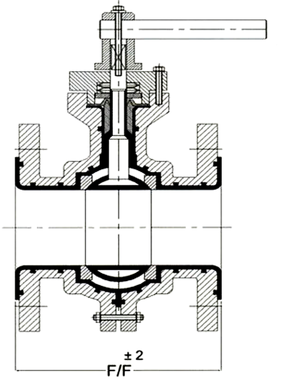 Full Port Lined Ball Valve (2 pc design)