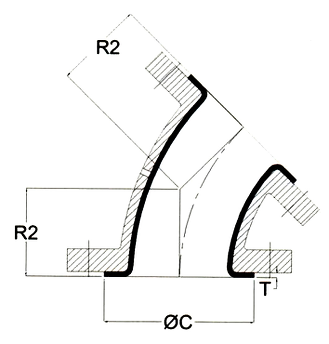 45° Lined Elbow