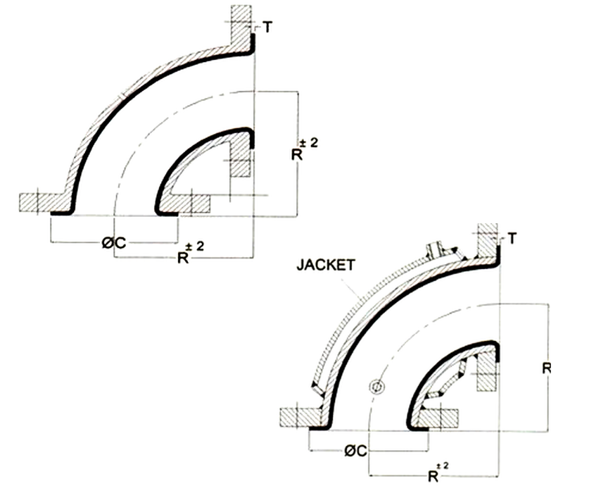 90° Lined Elbow (Jacketed / Non Jacketed)
