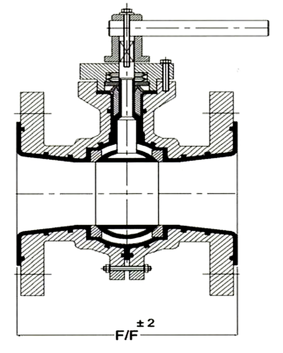 Reduce Port Lined Ball Valve (2 pc design)